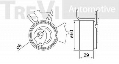 TREVI AUTOMOTIVE td1743 -  Натяжной ролик, ремень ГРМ